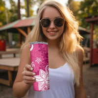 Polynesia Skinny Tumbler Pink Tribal Turtle Floral Pattern