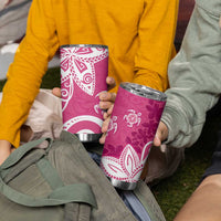 Polynesia Tumbler Cup Pink Tribal Turtle Floral Pattern LT05 - Polynesian Pride