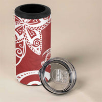 Polynesia 4 in 1 Can Cooler Tumbler Red Tribal Turtle Floral Pattern LT05 - Polynesian Pride