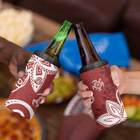 Polynesia 4 in 1 Can Cooler Tumbler Red Tribal Turtle Floral Pattern LT05 - Polynesian Pride