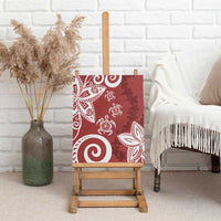 Polynesia Canvas Wall Art Red Tribal Turtle Floral Pattern LT05 - Polynesian Pride
