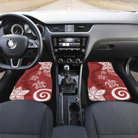 Polynesia Car Mats Red Tribal Turtle Floral Pattern LT05 Set 2pcs - Front Red - Polynesian Pride