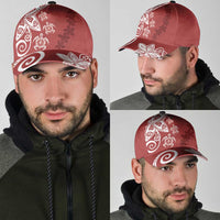Polynesia Classic Cap Red Tribal Turtle Floral Pattern LT05 - Polynesian Pride