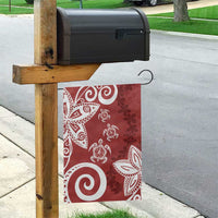 Polynesia Garden Flag Red Tribal Turtle Floral Pattern LT05 - Polynesian Pride