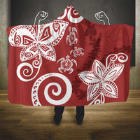 Polynesia Hooded Blanket Red Tribal Turtle Floral Pattern LT05 - Polynesian Pride