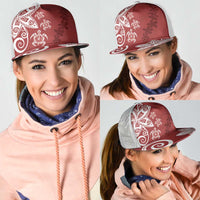 Polynesia Mesh Trucker Cap Red Tribal Turtle Floral Pattern LT05 - Polynesian Pride