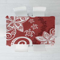 Polynesia Tablecloth Red Tribal Turtle Floral Pattern LT05 Red - Polynesian Pride