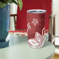 Polynesia Tumbler Cup Red Tribal Turtle Floral Pattern LT05 - Polynesian Pride