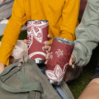 Polynesia Tumbler Cup Red Tribal Turtle Floral Pattern LT05 - Polynesian Pride