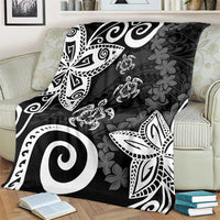 Polynesia Blanket Black Tribal Turtle Floral Pattern LT05 - Polynesian Pride
