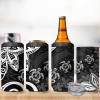 Polynesia 4 in 1 Can Cooler Tumbler Black Tribal Turtle Floral Pattern LT05 - Polynesian Pride