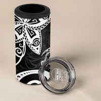 Polynesia 4 in 1 Can Cooler Tumbler Black Tribal Turtle Floral Pattern LT05 - Polynesian Pride