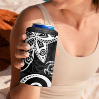 Polynesia 4 in 1 Can Cooler Tumbler Black Tribal Turtle Floral Pattern LT05 - Polynesian Pride