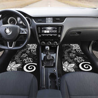 Polynesia Car Mats Black Tribal Turtle Floral Pattern LT05 Set 2pcs - Front Black - Polynesian Pride