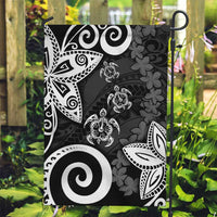 Polynesia Garden Flag Black Tribal Turtle Floral Pattern LT05 Garden Flag Black - Polynesian Pride