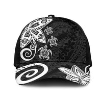 Polynesia Mesh Trucker Cap Black Tribal Turtle Floral Pattern LT05 One Size Black Black - Polynesian Pride
