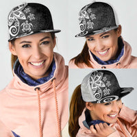 Polynesia Mesh Trucker Cap Black Tribal Turtle Floral Pattern LT05 - Polynesian Pride