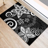 Polynesia Rubber Doormat Black Tribal Turtle Floral Pattern LT05 - Polynesian Pride