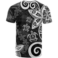 Polynesia T Shirt Black Tribal Turtle Floral Pattern LT05 - Polynesian Pride