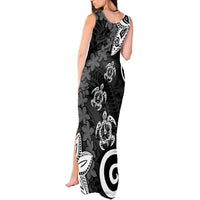 Polynesia Tank Maxi Dress Black Tribal Turtle Floral Pattern LT05 - Polynesian Pride