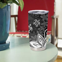 Polynesia Tumbler Cup Black Tribal Turtle Floral Pattern LT05 - Polynesian Pride