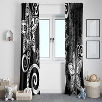 Polynesia Window Curtain Black Tribal Turtle Floral Pattern LT05 - Polynesian Pride