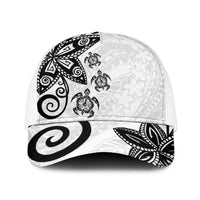 Polynesia Baseball Net Cap White Tribal Turtle Floral Pattern LT05 One Size White White - Polynesian Pride