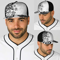Polynesia Baseball Net Cap White Tribal Turtle Floral Pattern LT05 - Polynesian Pride