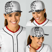Polynesia Baseball Net Cap White Tribal Turtle Floral Pattern LT05 - Polynesian Pride