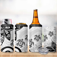 Polynesia 4 in 1 Can Cooler Tumbler White Tribal Turtle Floral Pattern LT05 - Polynesian Pride