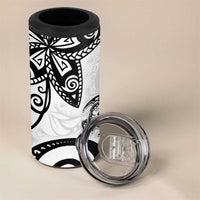 Polynesia 4 in 1 Can Cooler Tumbler White Tribal Turtle Floral Pattern LT05 - Polynesian Pride