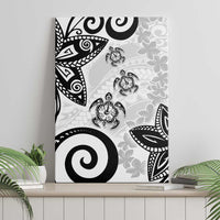 Polynesia Canvas Wall Art White Tribal Turtle Floral Pattern LT05 - Polynesian Pride