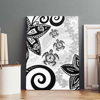 Polynesia Canvas Wall Art White Tribal Turtle Floral Pattern LT05 - Polynesian Pride