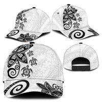 Polynesia Classic Cap White Tribal Turtle Floral Pattern LT05 - Polynesian Pride