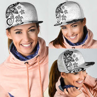 Polynesia Mesh Trucker Cap White Tribal Turtle Floral Pattern LT05 - Polynesian Pride