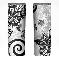 Polynesia Skinny Tumbler White Tribal Turtle Floral Pattern LT05 White - Polynesian Pride