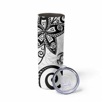 Polynesia Skinny Tumbler White Tribal Turtle Floral Pattern LT05 - Polynesian Pride