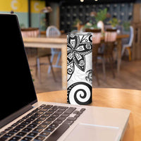 Polynesia Skinny Tumbler White Tribal Turtle Floral Pattern LT05 - Polynesian Pride
