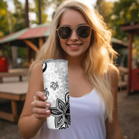 Polynesia Skinny Tumbler White Tribal Turtle Floral Pattern LT05 - Polynesian Pride