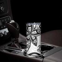 Polynesia Skinny Tumbler White Tribal Turtle Floral Pattern LT05 - Polynesian Pride