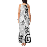 Polynesia Tank Maxi Dress White Tribal Turtle Floral Pattern LT05 - Polynesian Pride