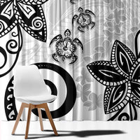 Polynesia Window Curtain White Tribal Turtle Floral Pattern LT05 - Polynesian Pride