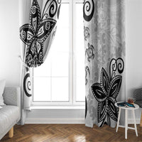 Polynesia Window Curtain White Tribal Turtle Floral Pattern LT05 - Polynesian Pride