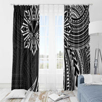 Hawaii And Philippines Window Curtain Kanaka Maoli With Tribal Sun Together Black