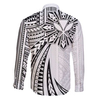 Hawaii And Philippines Family Matching Off The Shoulder Long Sleeve Dress and Hawaiian Shirt Kanaka Maoli With Tribal Sun Together White