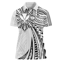 Hawaii And Philippines Women Polo Shirt Kanaka Maoli With Tribal Sun Together White