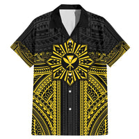 Hawaii And Philippines Together Family Matching Mermaid Dress and Hawaiian Shirt Polynesian Pattern With Filipino Barong Gold