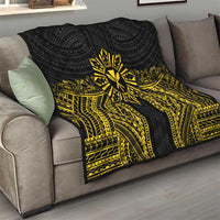 Hawaii And Philippines Together Quilt Polynesian Pattern With Filipino Barong Gold