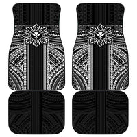 Hawaii And Philippines Together Car Mats Polynesian Pattern With Filipino Barong Black