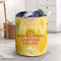 Anastasis College Laundry Basket Tonga Ngatu Pattern LT05 Yellow - Polynesian Pride